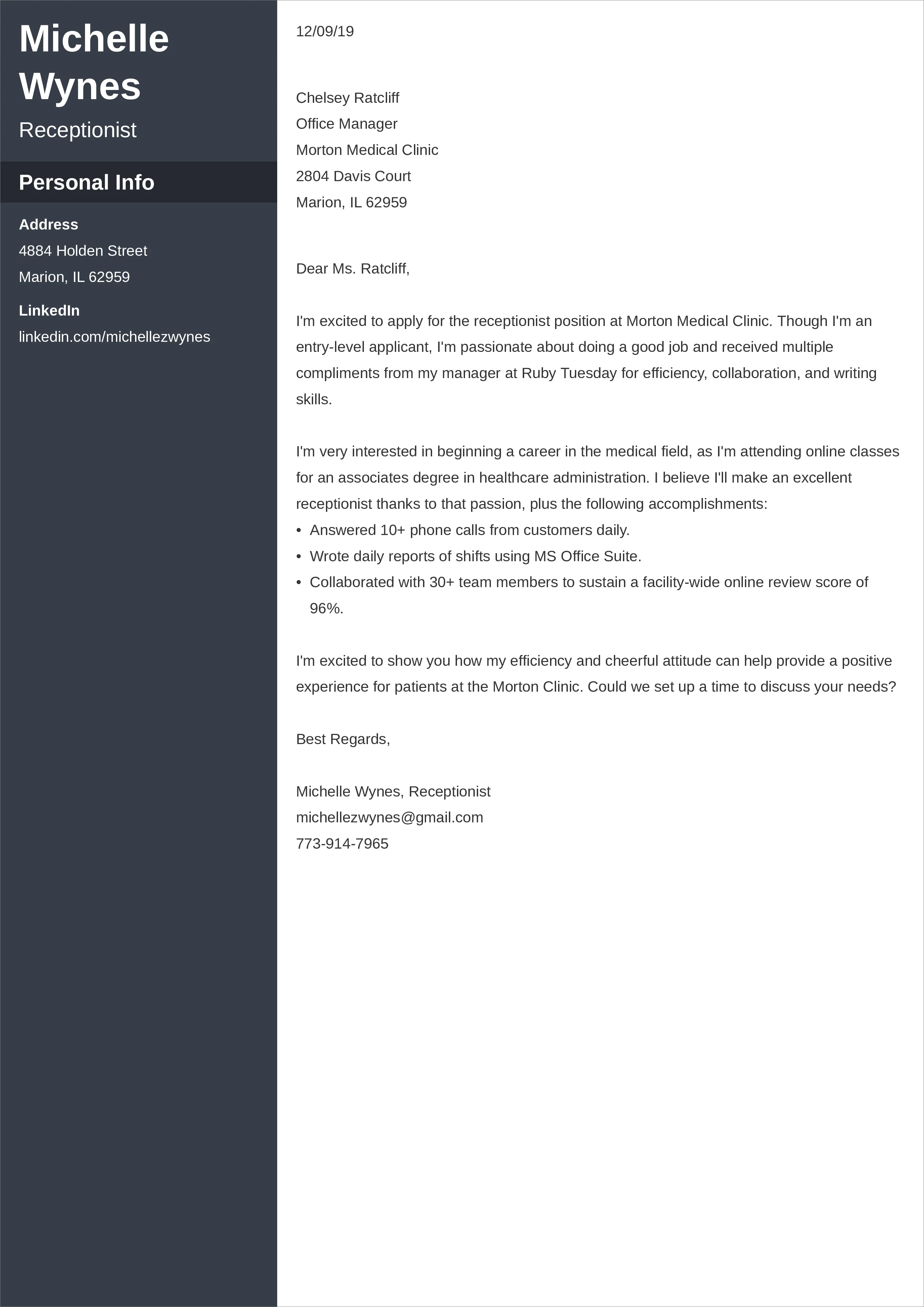 43974 cover letter quantify achievements