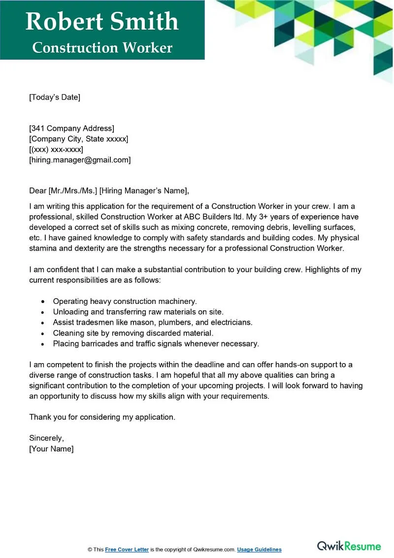 43981 construction cover letter