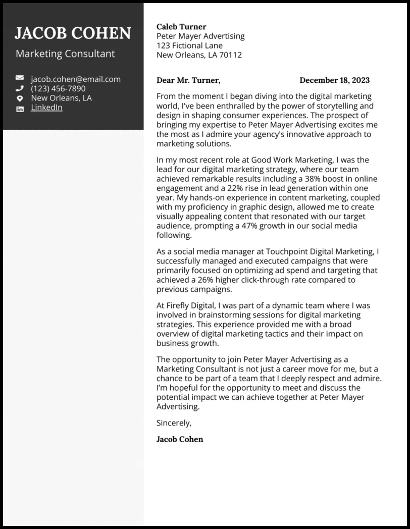 43989 formatting cover letter