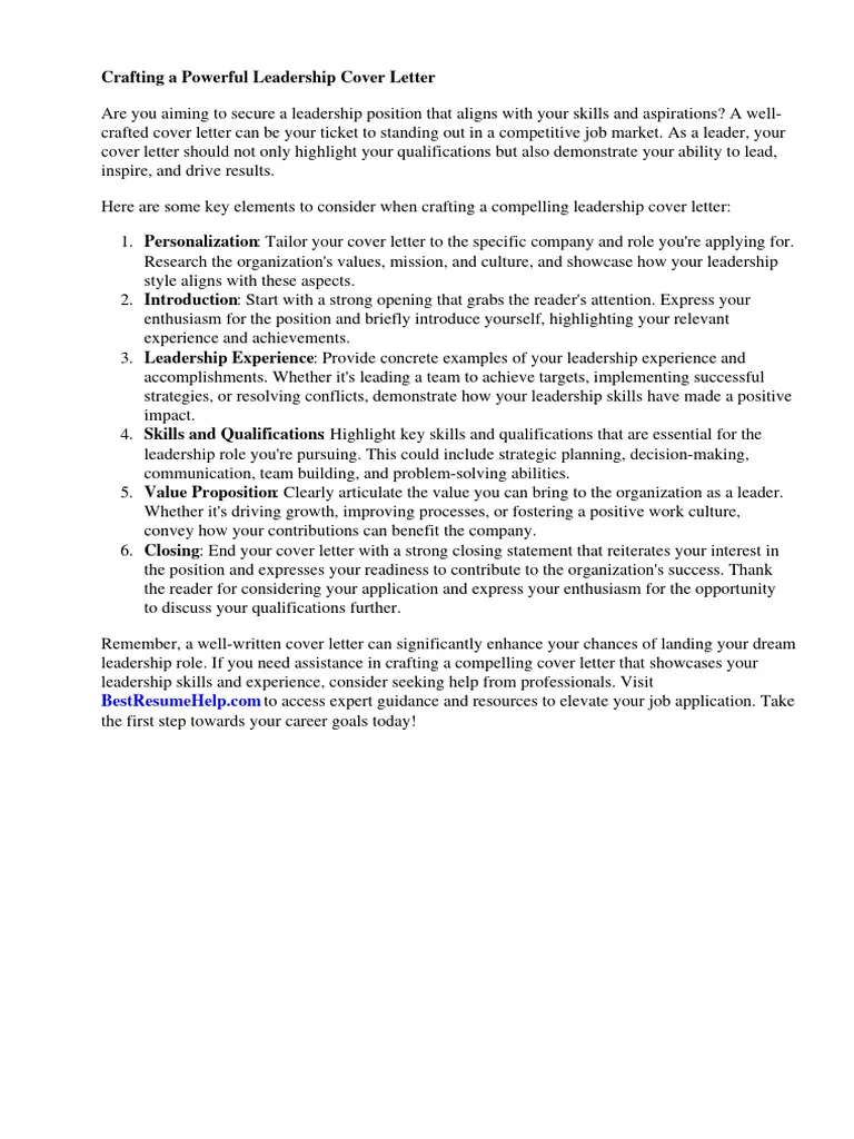 43990 leadership development cover letter header