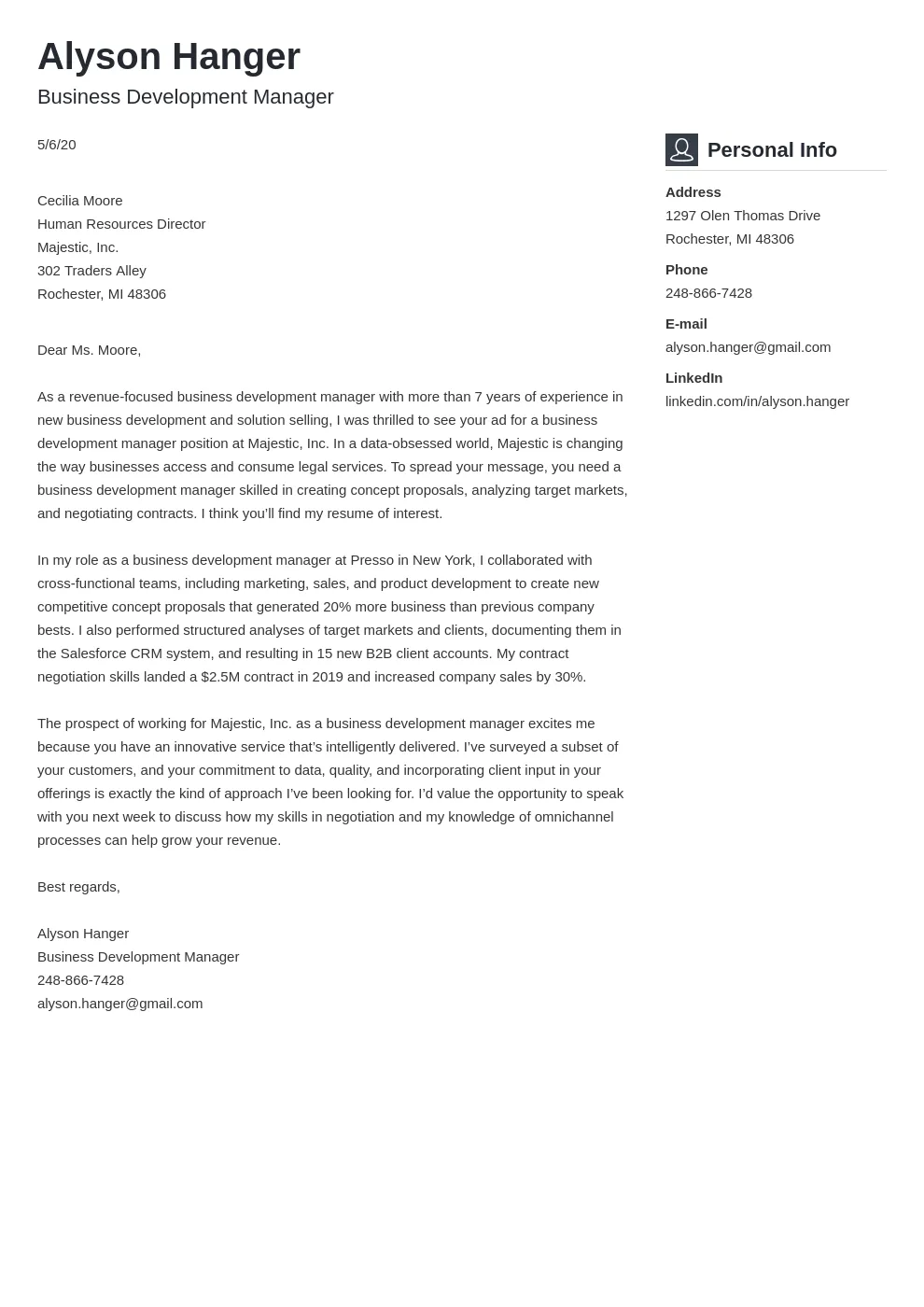 43996 business development cover letter example