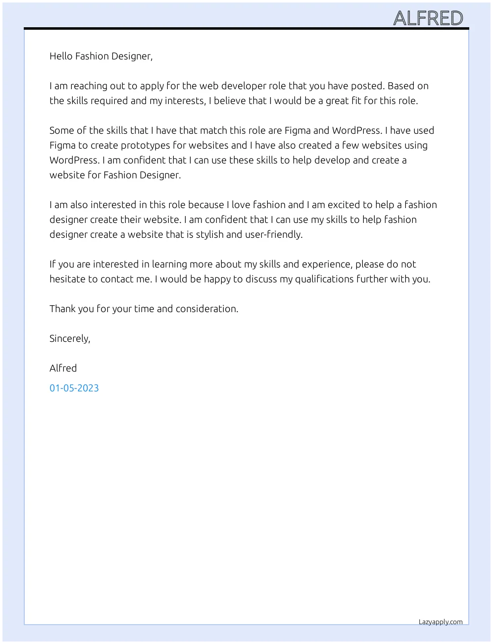 43997 fashion design cover letter header