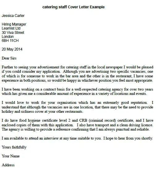 43999 catering cover letter header