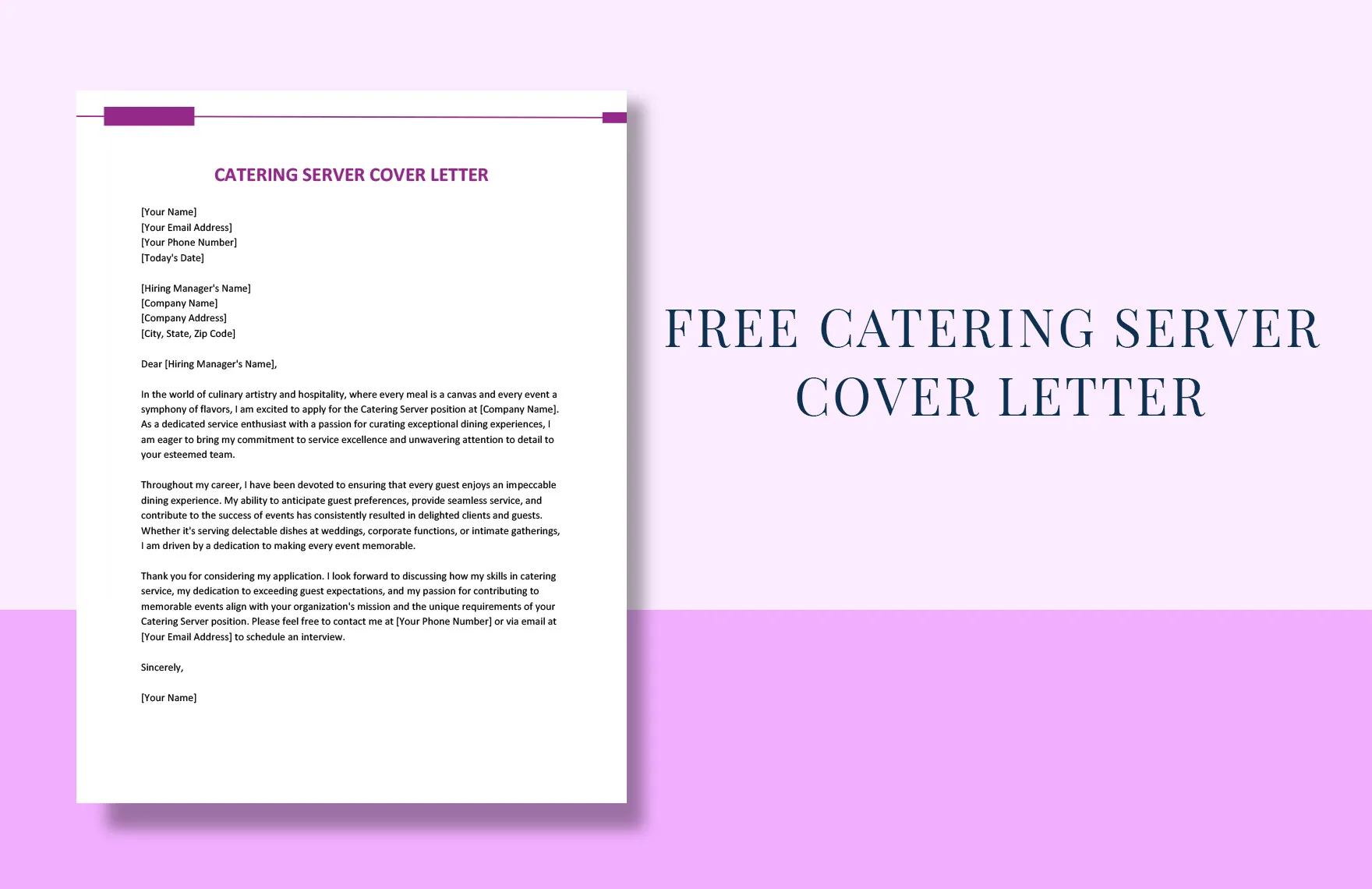 43999 catering cover letter skills