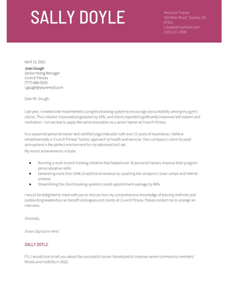 44004 personal training cover letter tips 5