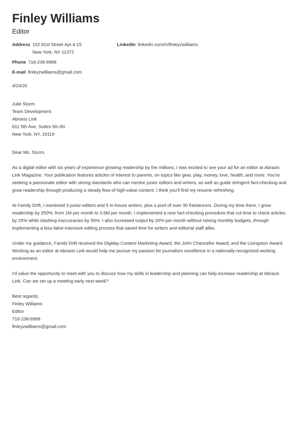 44007 cover letter enthusiasm