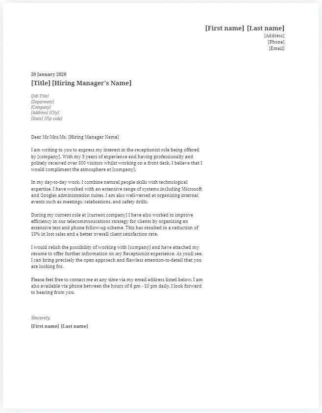 44012 receptionist role understanding